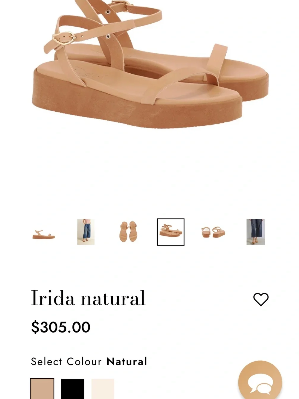 ✨ Ancient Greek Sandals Irida Platform Sandals in Natural leather